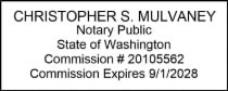 Christopher S. Mulvaney Notary Public stamp — State of Washington, Commission #20105562, expires 9/1/2028
