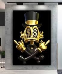 Scrooge McDuck in gold — a humorous reminder of what estate tax planning protects